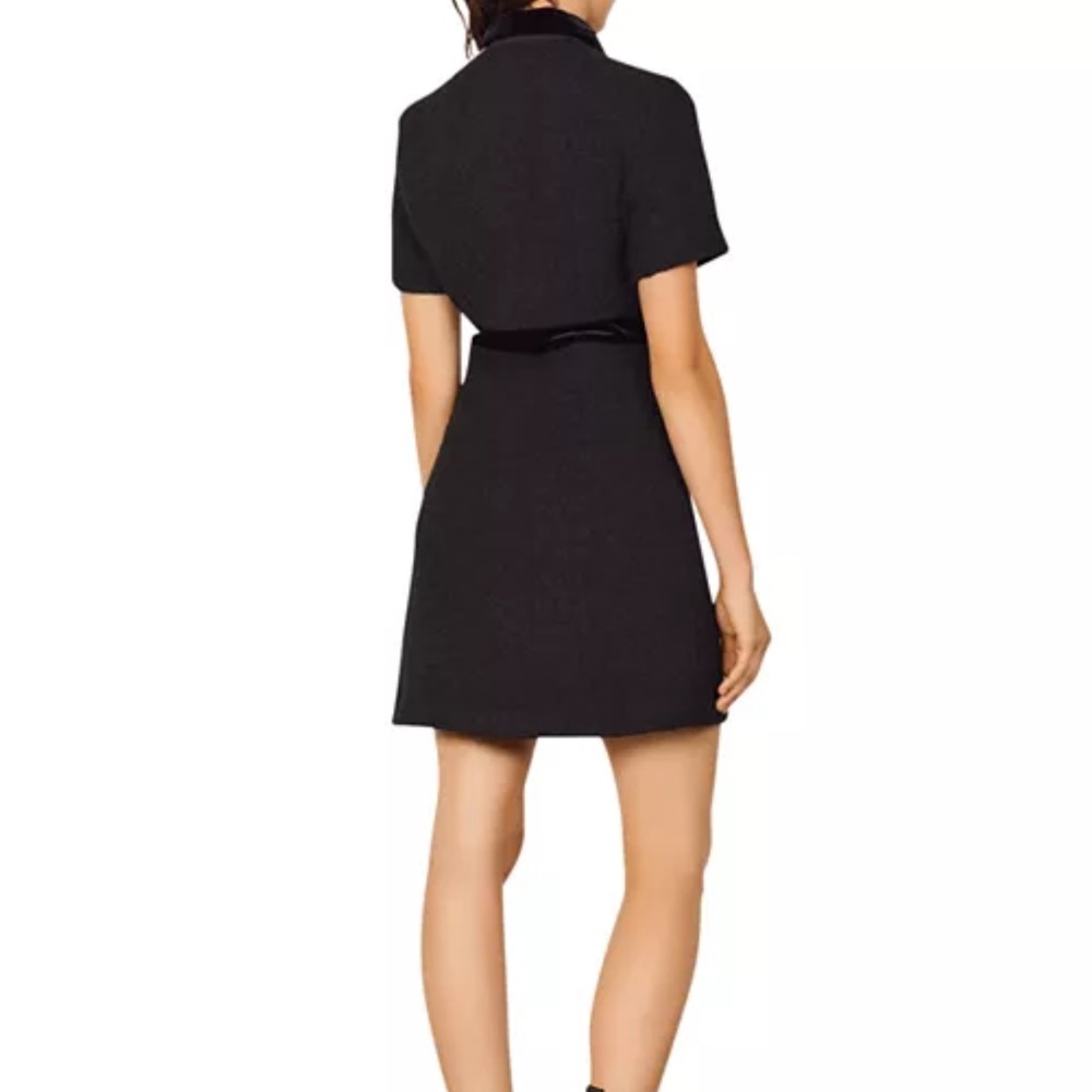 Sandro Mini Tweed Shirt Dress - Picture 2 of 6